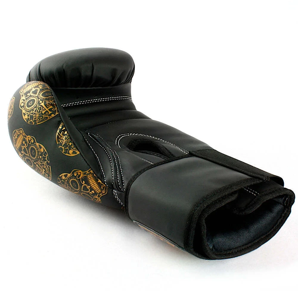 BOXING GLOVES - Urban GOLD SKULLS - 12oz - BLACK 5 BOXING GLOVES - Urban GOLD SKULLS - 12oz - BLACK - Image 5
