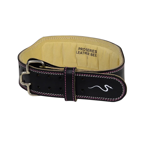 Rappd - 4 Inch Pink Leather Weightlifting Belt 2 Rappd - 4 Inch Pink Leather Weightlifting Belt - Image 2