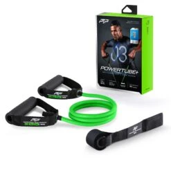 PTP POWERTUBE+ - The Ultimate Home Workout Accessory -Elite Fitness Store PowerTube Green pack shot WhiteBG