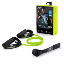 PTP POWERTUBE+ - The Ultimate Home Workout Accessory -Elite Fitness Store PowerTube Lime pack shot WhiteBG