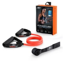 PTP POWERTUBE+ - The Ultimate Home Workout Accessory -Elite Fitness Store PowerTube Orange pack shot WhiteBG
