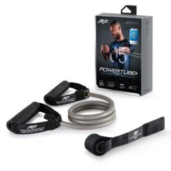 PTP POWERTUBE+ - The Ultimate Home Workout Accessory -Elite Fitness Store PowerTube Silver pack shot WhiteBG