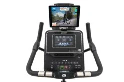 Spirit XBU55V2 Upright Bike -Elite Fitness Store ipad in the holder Zwift 740a70d3 2da0 413e a12e 67cc065087f5