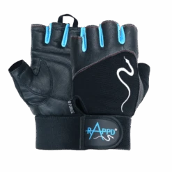 Rappd - G Force Leather Gloves With Wrist Wrap Blue